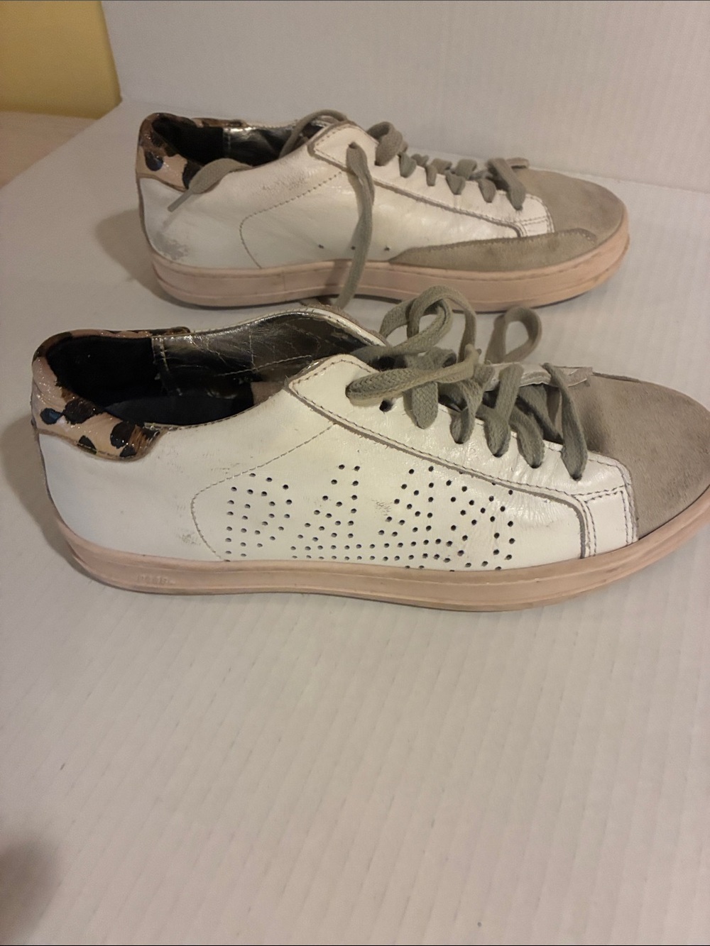 P448 White Tan Leather Athletic SneakerYou Can Surf Later Skater Sneakers Sz 5